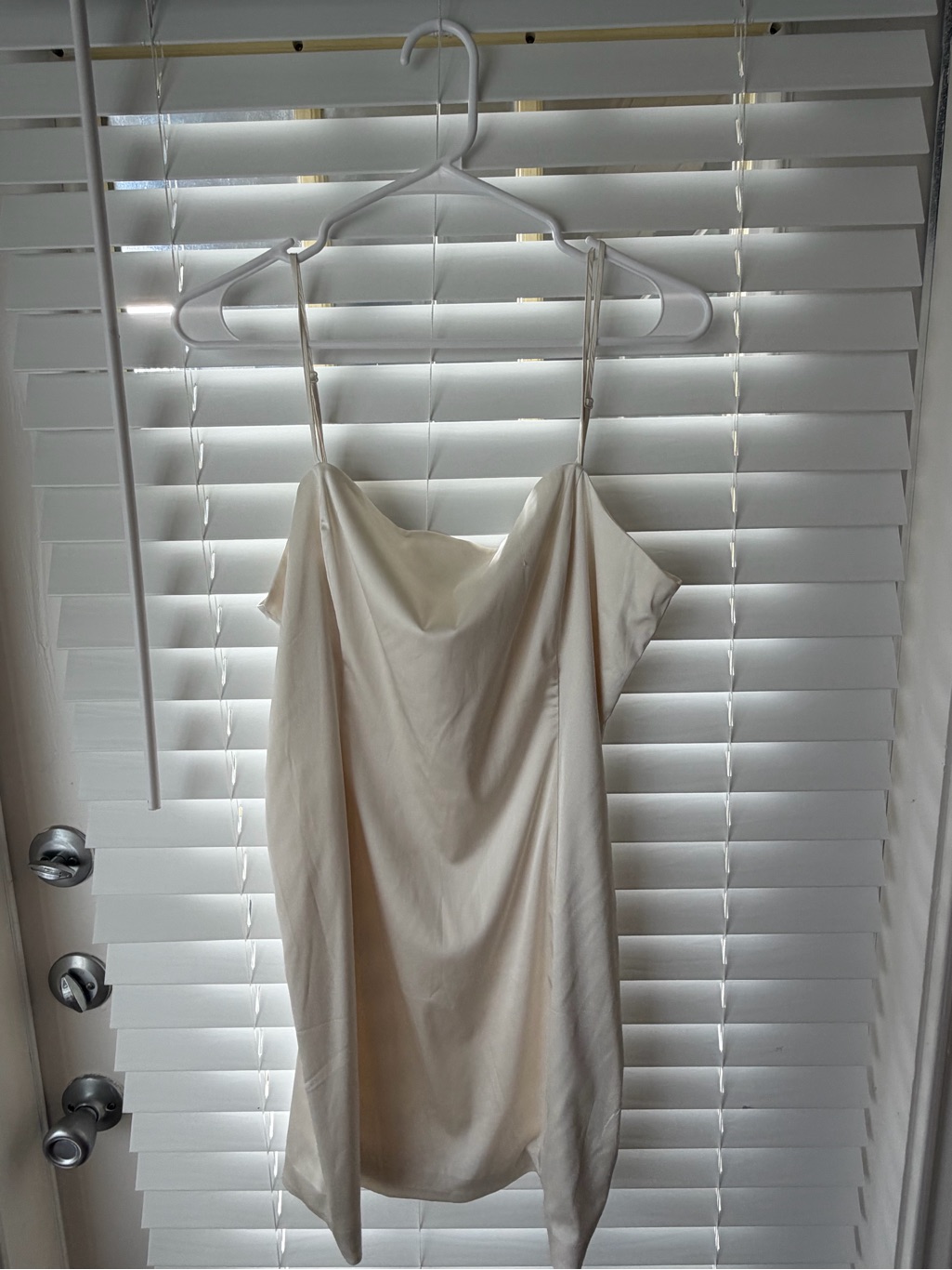 Sunday Best Ivory Satin Slip Dress With Cowl Neck
